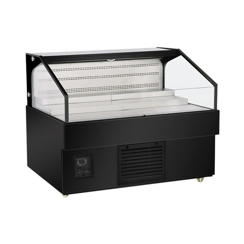 Exhibidor Refrigerado Abierto,color Negro ,base A. Inox, 321 Lts,1900 X 850 X 1150 Mm