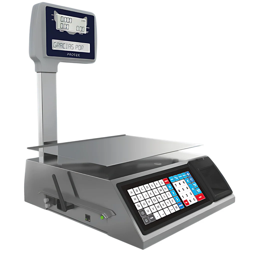 Bascula Electronica, 40 Kg, A. Inox,  Impresor Térmico Para Papel O Etiqueta, Conectividad Ethernet Y Wifi, A. Inoxidable, Funciones De Caja Registradora Y Calculo De Cambio, 350 Memoria De Acceso Directo Para Productos