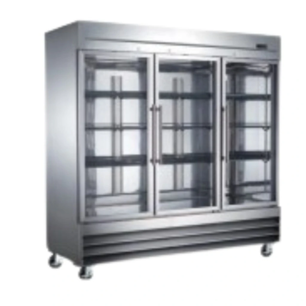 Congelador 3 Puerta De Cristal A. Inox, Control Digital De Temperatura, 15 Parillas