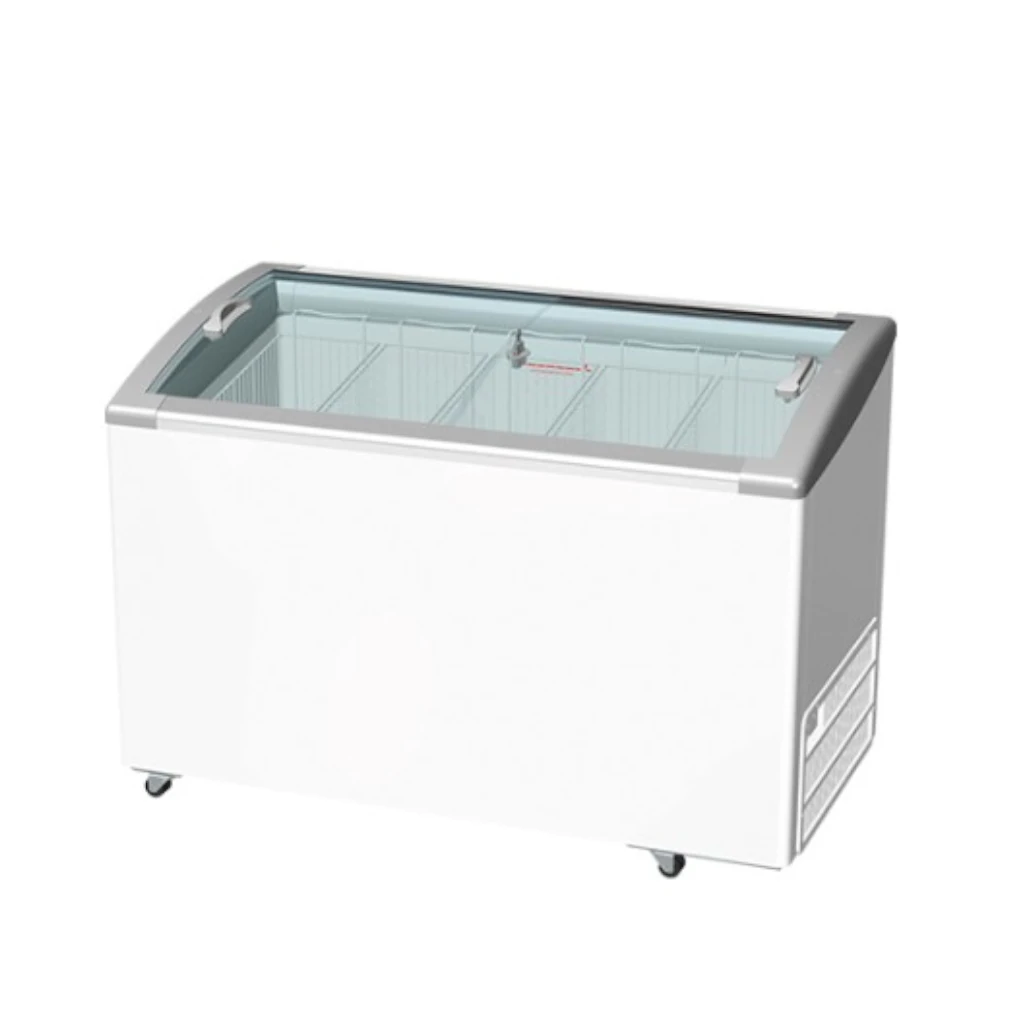 Conservador-  Exhibidor De Productos Conegalados,  Gabinete Con Interior Blanco, Tapa De Vidrio Inclinada, Parillas Ajustables, 293 Lts 1045 X 679 X 1345 Mm