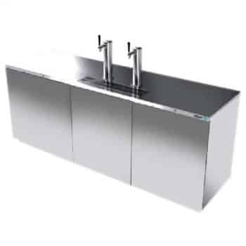 Dispensador Refrigerado En Acero Inoxidable - 2 Puertas Solidas - 2 Torres - 3 Dispensadores - Cerraduras En Puertas + Luz Interna