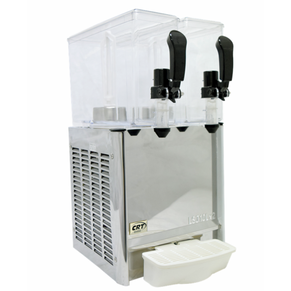 Dispensador De Jugos 2 Tazones De 10 Litros, A. Inox, Puede Ser Usado Como Dispensador De Leche Fria,