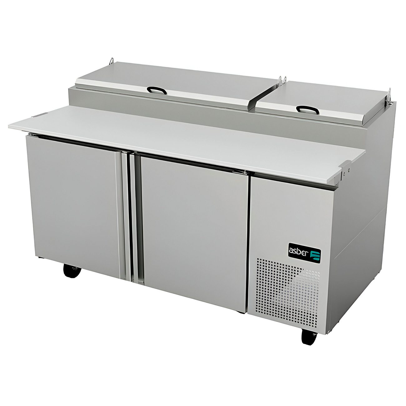 Mesa Refrigerada De Preparacion Pizzas, Tabla De Corte, 2 Cajones 1 Puerta, Premium Line