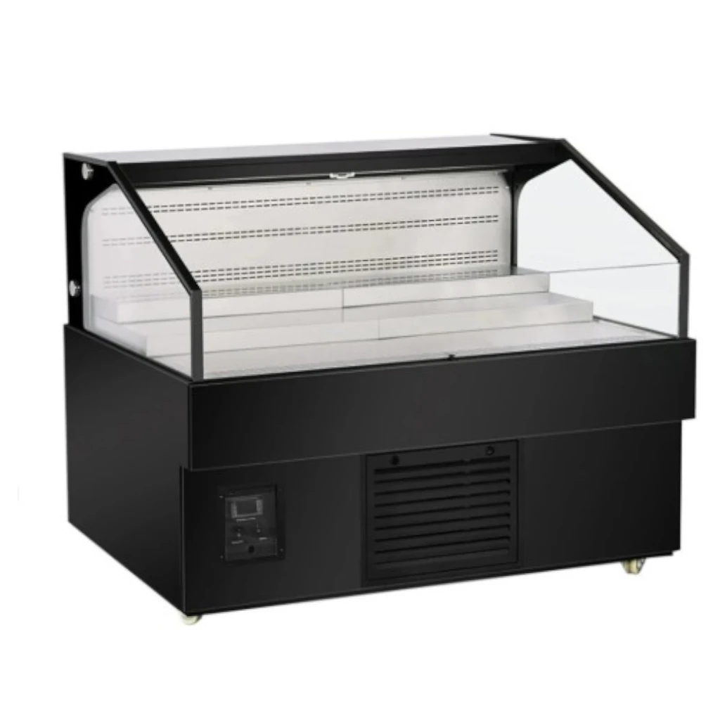 Exhibidor Refrigerado Abierto,color Negro ,base A. Inox, 215 Lts,1300 X 850 X 1150 Mm