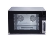 HORNO DE CONVECCIÓN DIGITAL  CUERPO INTERIOR Y EXTERIOR EN ACERO INOXIDABLE, RACK CROMADO PARA 4 CHAROLAS DE 60 X 40 CM., SEPARACIÓN ENTRE CHAROLAS DE 7.5 CM. PUERTA CON DOBLE CRISTAL DE FÁCIL LIMPIEZA INTERIOR, ILUMINACIÓN, DOS MOTORES VENTILADORES DE DOBE GIRO PARA COCCIÓN MÁS UNIFORME, RANGO DE TEMPERATURA DE 50 A 260°C, POTENCIA DE 6,000 W A 220V / 60HZ. CAPACIDAD TOTAL DE 110 LITROS. PATAS ANTIDERRAPANTES. PESO NETO DE 50.6 KGS.