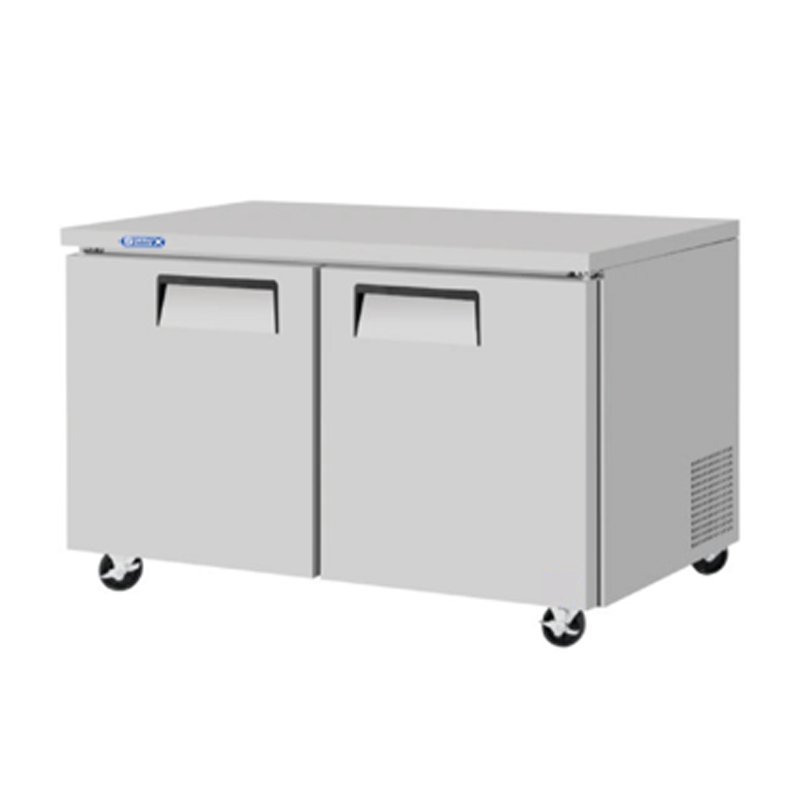 Mesa Congelada Bajo Barra, 2 Puertas Sólidas, 13.24 Pies, Acero Inoxidable