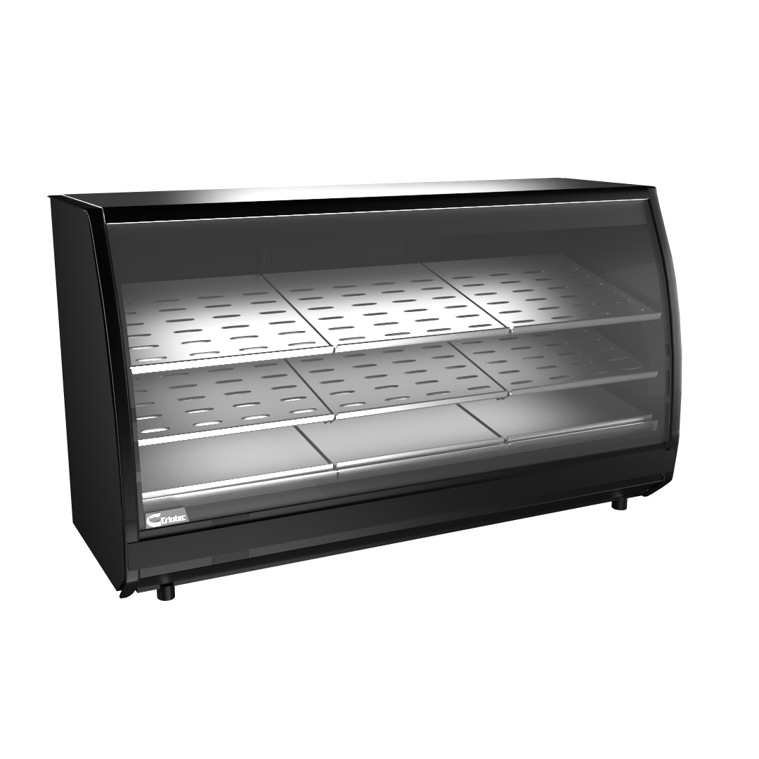 Vitrina Cremera Tradicional Monolítica 200 cm, Negra, Puerta Sólida