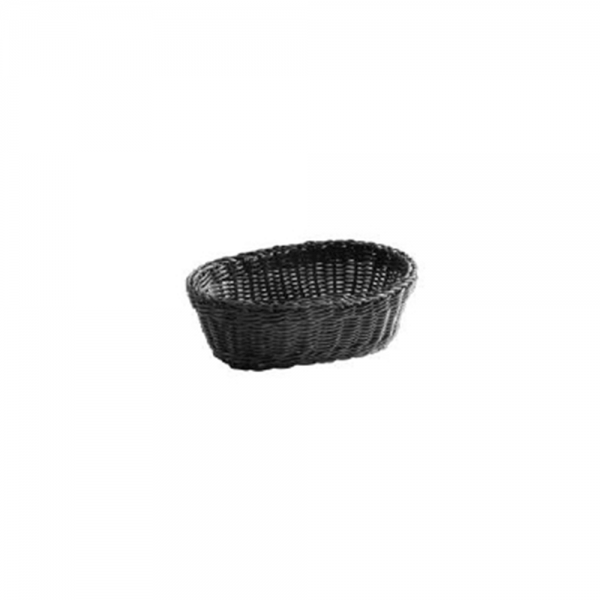 Cesta Tejida Ovalada (9 1/4 X 6 1/4 X 3 1/4 Pulgadas), Negro