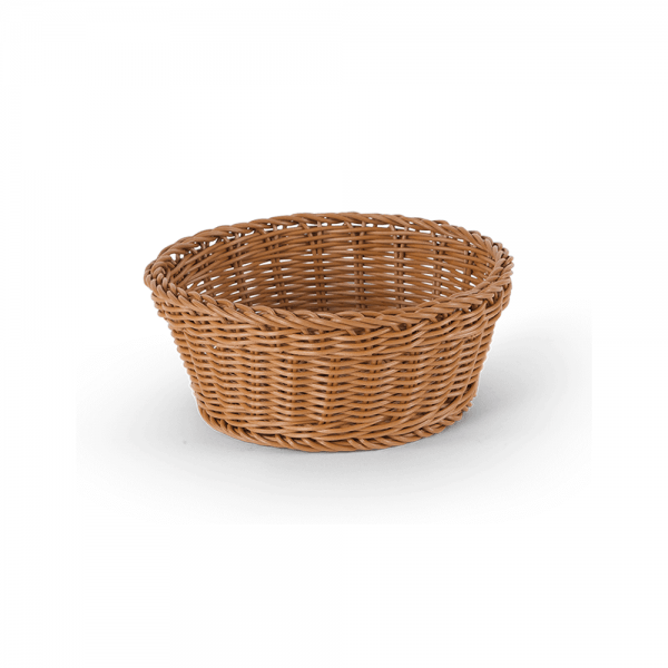 Cesta Tejida Redonda (8 1/4 X 3 1/4 Pulgadas), Café
