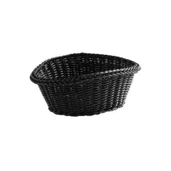 Cesta Tejida Redonda (8 1/4 X 3 1/4 Pulgadas), Negra