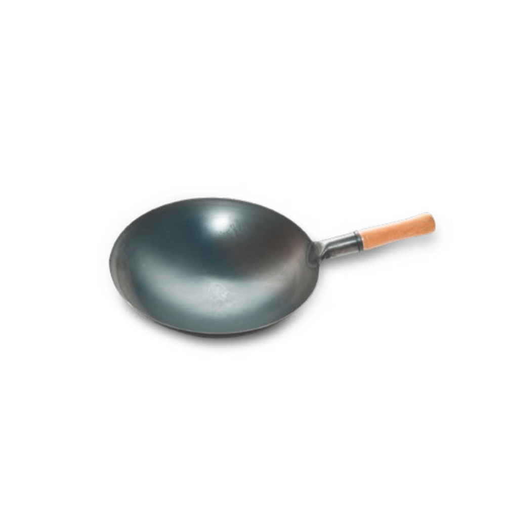 Wok Chino 36 Cm, Mango Madera, Acero Al Carbón