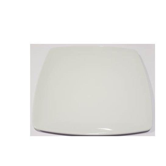 Plato Cuadrado 25.4 X 2 Cm, Melamina Premium, Blanco