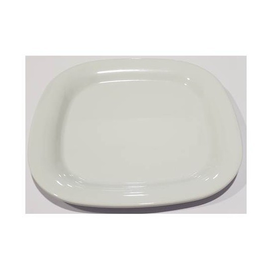 Plato Cuadrado 25.9 X 2 Cm, Melamina Premium, Blanco