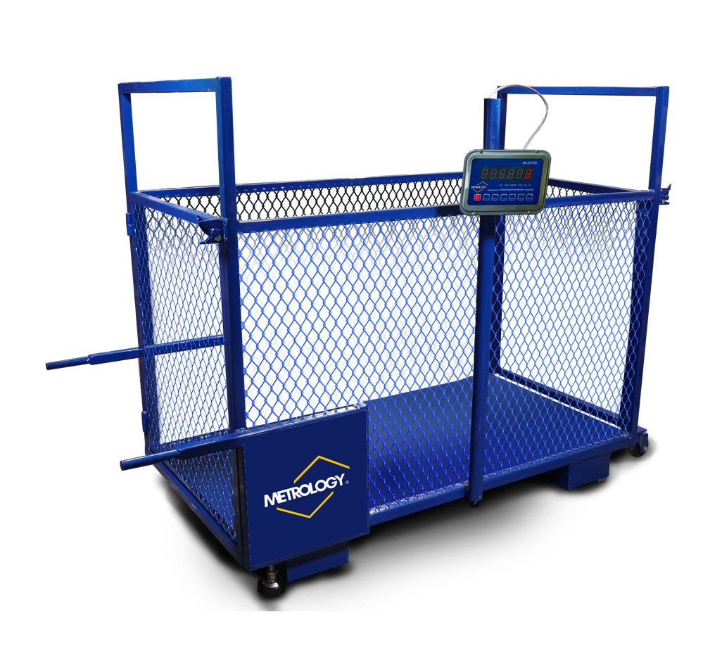 Báscula Ganadera Portátil Puertas Abatibles 500 Kg, 1.20 X 0.7 X 1.2m