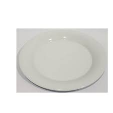 Plato Redondo Liso 26.4 X 2.5 Cm, Melamina Premium, Blanco
