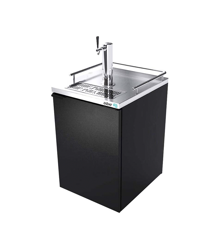 Dispensador Refrigerado En Vinil Negro - 1 Puerta Solida - 1 Torre - 1 Dispensador - Cerradura En Puerta + Luz Interna