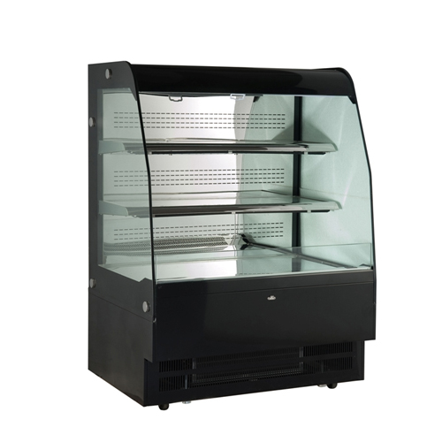 Exhibidor Refrigerado Abierto 120cm, Equipo Semi Vertical, A. Inox, Cirstales Templados, 1000 Mm Frente,740 Mm Fondo, 1360 Mm Alto