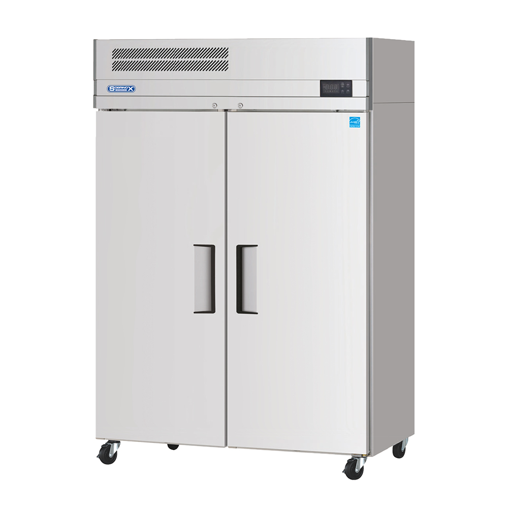 Refrigerador Vertical 42.27 Pies, 2 Puertas Sólidas En Acero Inoxidable Con Seguro
