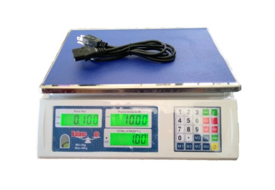 Bascula Marca Balance Peso-precio 40kg/2g. Lcd, Cable