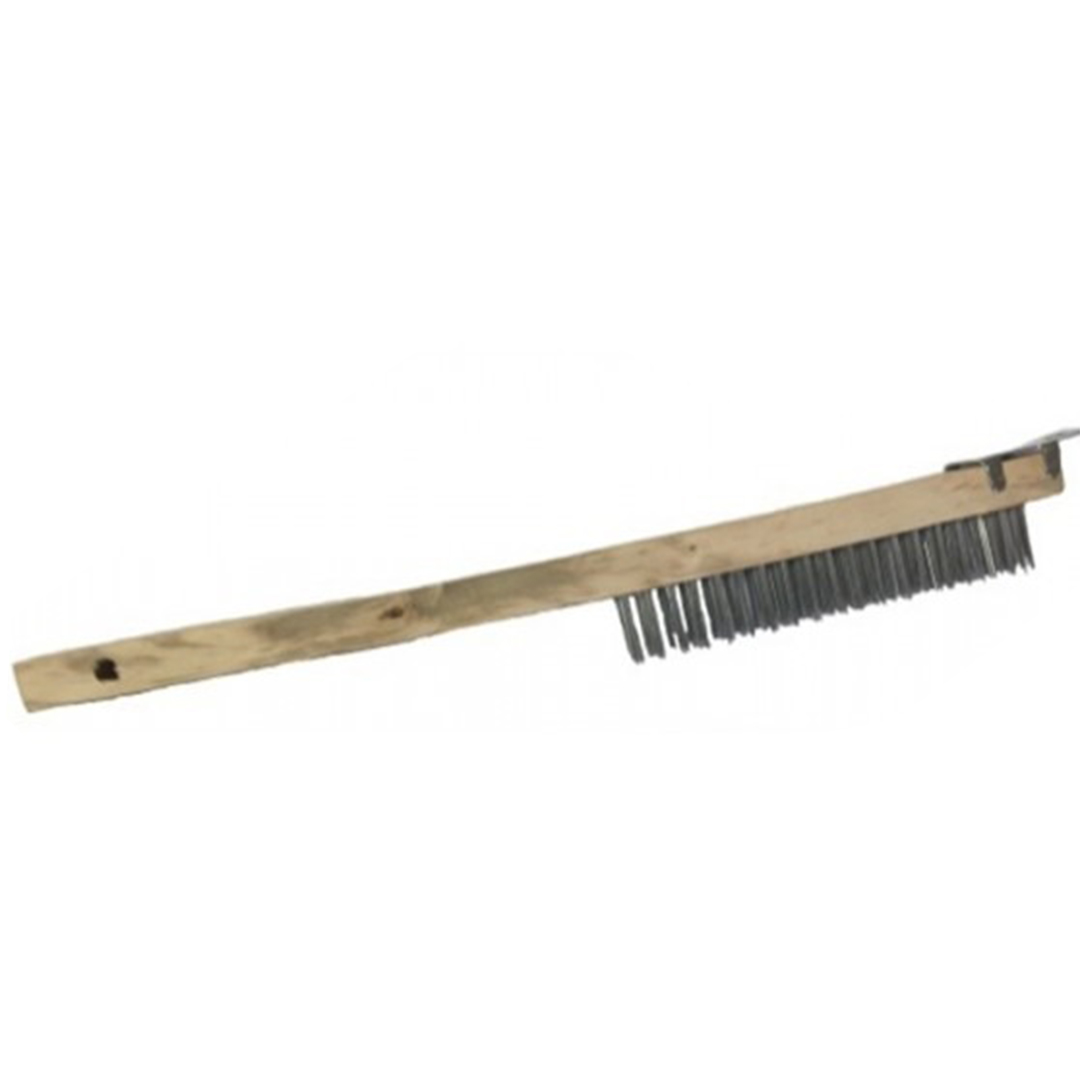 Cepillo De Acero Para Limpieza De Asador, Mango De Madera, 36 Centímetros